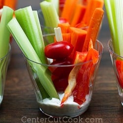 Veggie Cups with Ranch Dip