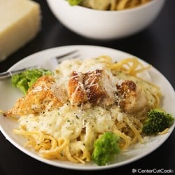Parmesan Crusted Chicken Alfredo