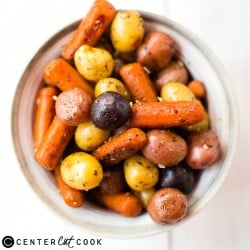 Garlic Roasted Potatoes and Carrots