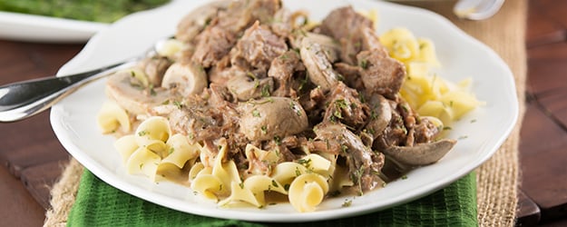 Crock pot beef stroganoff