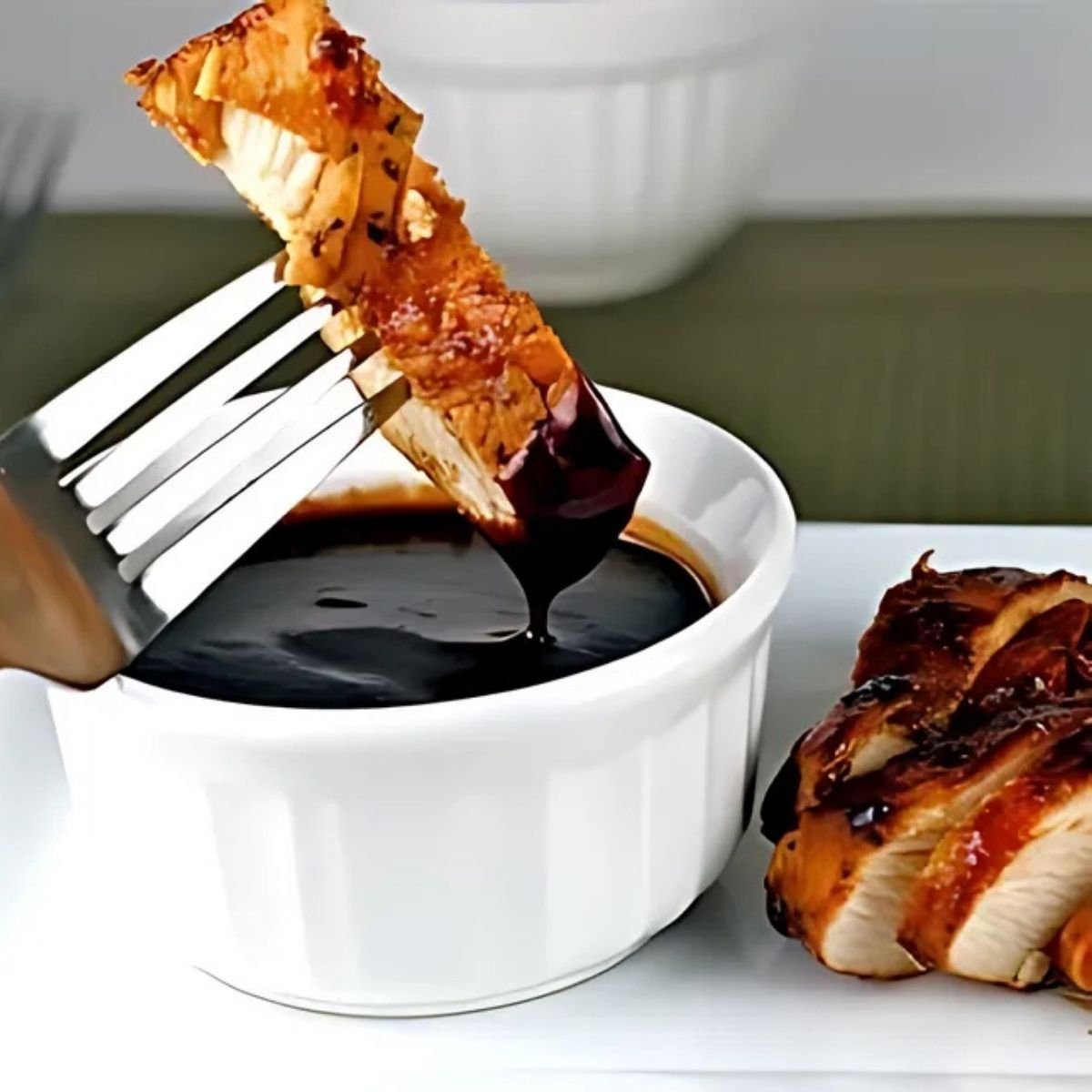 grilled chicken dipped in BBQ balsamic sauce