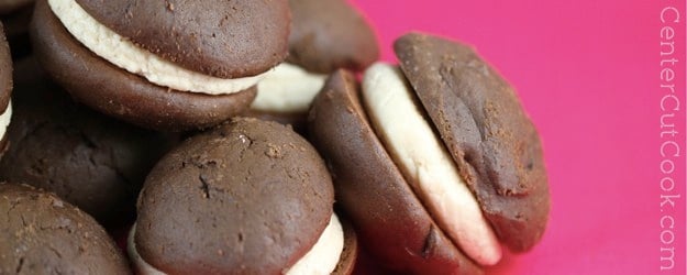 Chocolate peanut butter whoopie pies