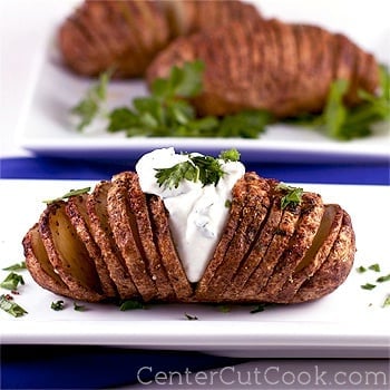 Garlic herb hasselback potatoes