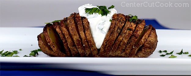 Garlic herb hasselback potatoes