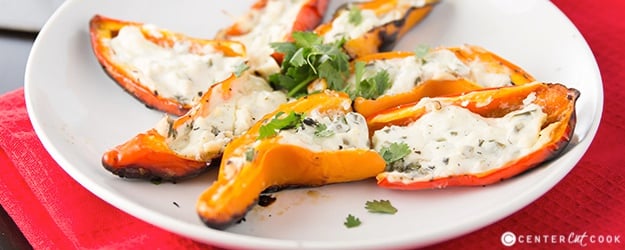 Grilled stuffed mini bell peppers