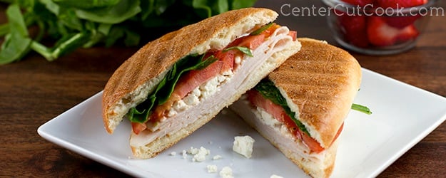 Mediterranean turkey panini