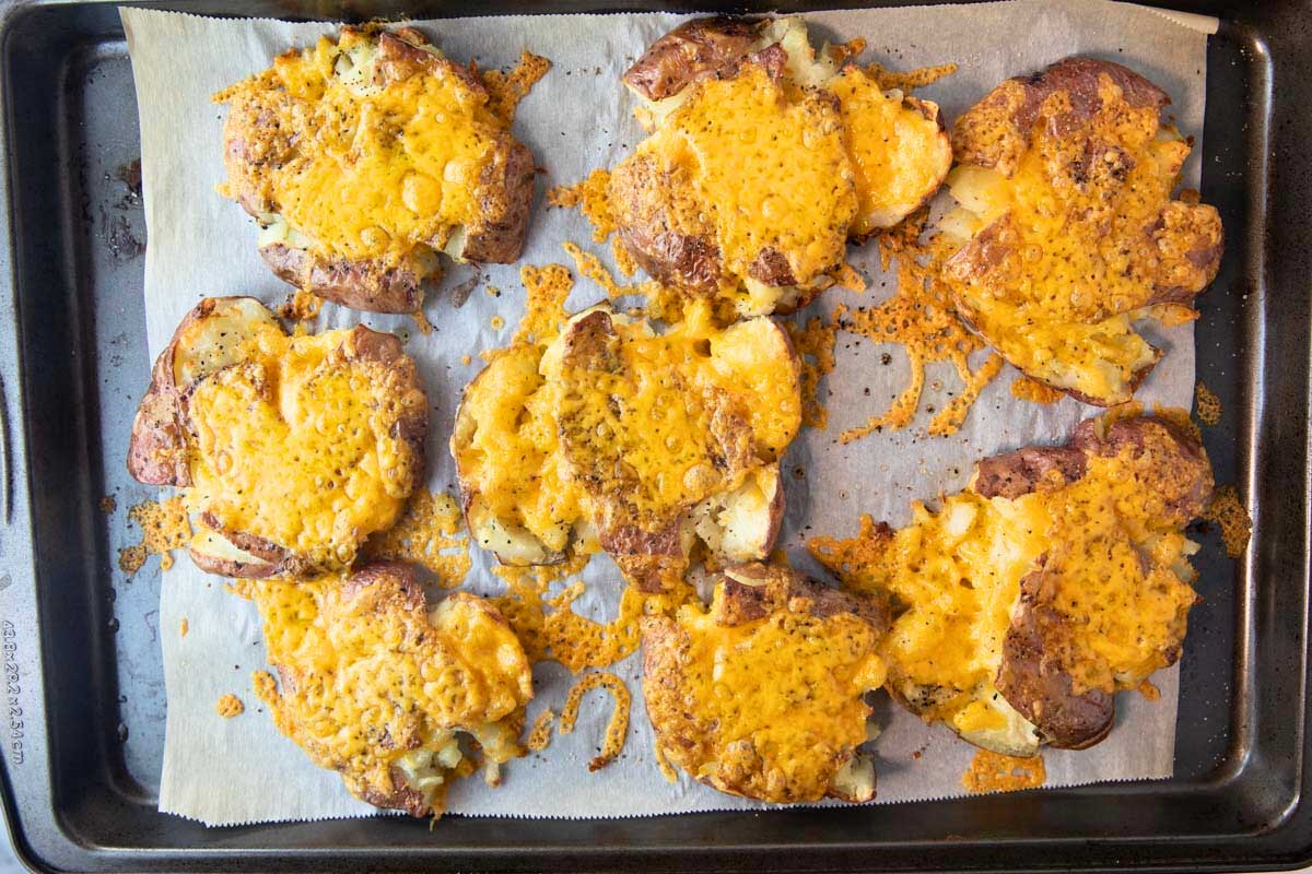 Cheesy Crispy Smashed Potatoes
