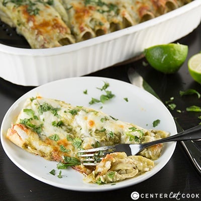 Green chicken chile enchiladas 2