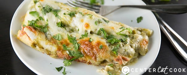 Green chicken chile enchiladas