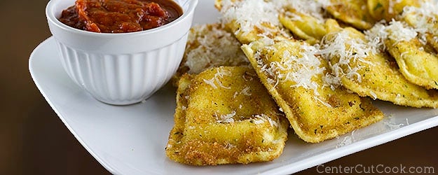 Toasted cheese ravioli