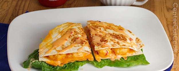 Bang bang shrimp quesadillas