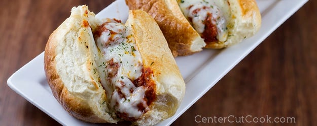 Garlic bread meatball subs