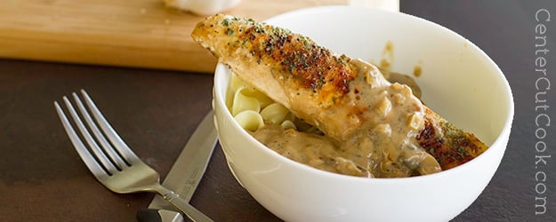 Chicken with Mushrooms  Light Balsamic Cream Sauce