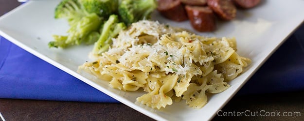 Pasta Side Dish: Parmesan and Garlic Farfalle Recipe