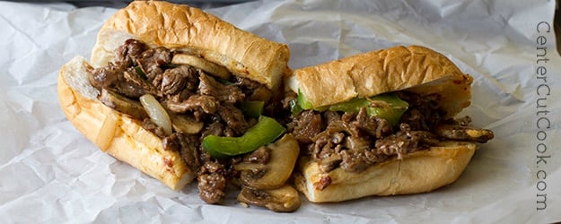 Philly cheesesteak sandwiches