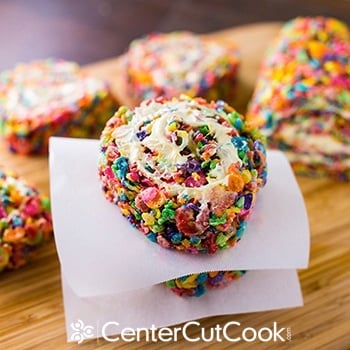 Rainbow rice krispie pinwheels 2