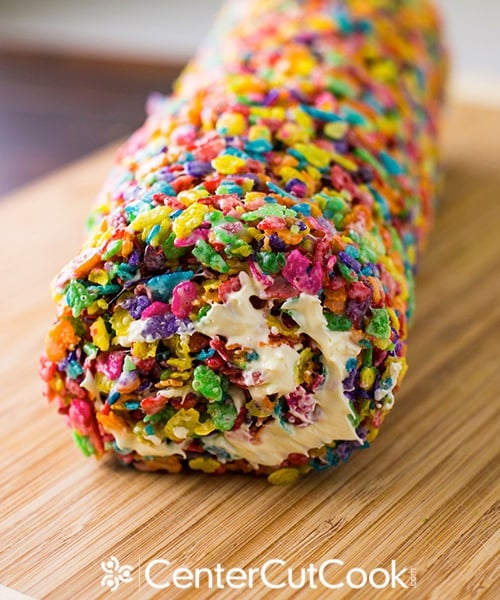 Rainbow rice krispie pinwheels 6