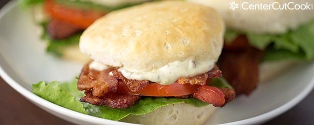 BLT Biscuits with Pesto Mayo - CenterCutCook