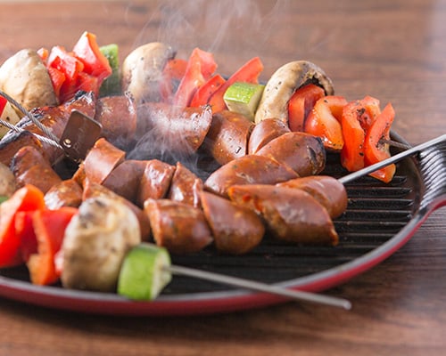 Chicken sausage kabobs 4