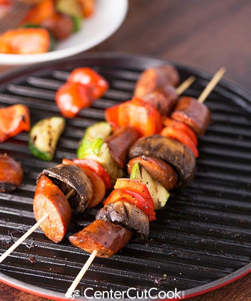 Grilled Chicken Sausage Kabobs Recipe