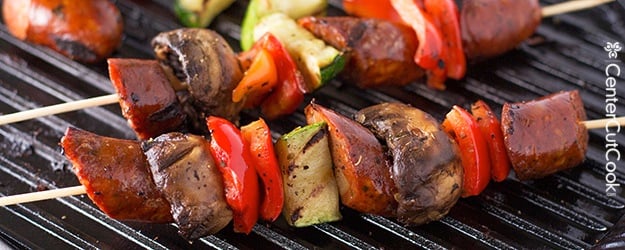 Chicken sausage kabobs