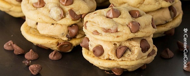 Chocolate chip cookie dough sandwiches