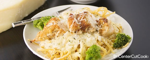 Parmesan Crusted Chicken Alfredo - CenterCutCook