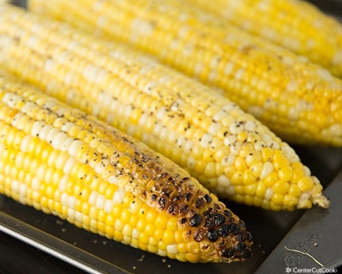 charred corn on the cob