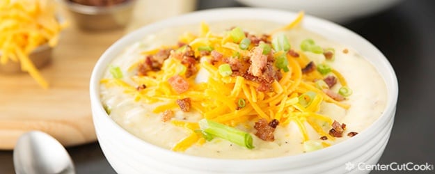 Loaded Baked Potato Soup Using Chicken Stock, Cream Cheese, And Sour Cream And Then Add Cheddar Cheese : This Loaded Baked Potato Soup Recipe Is Finished With Crispy Bacon And Melty Cheese The Washington Post : Stir until chunks are melted (low heat).