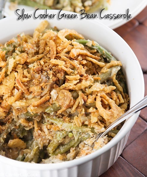 Crockpot Green Bean Casserole [Slow Cooker, Baked & Make Ahead