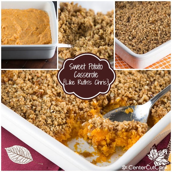 Sweet potato casserole collage