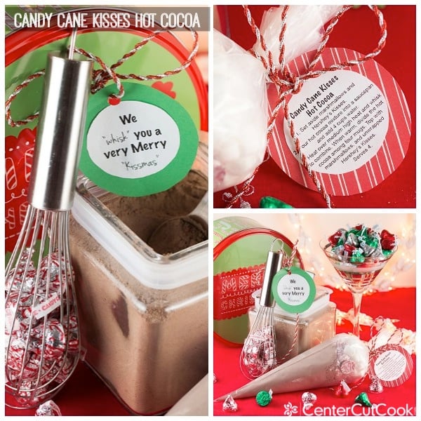 Candy cane kisses hot cocoa collage