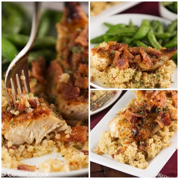 Maple bacon dijon chicken collage