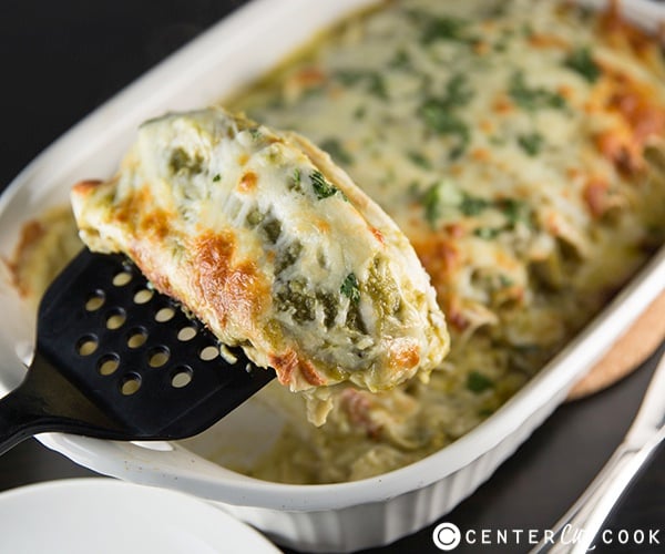 Green chicken chile enchiladas 3