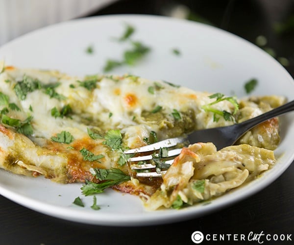 Green chicken chile enchiladas 5