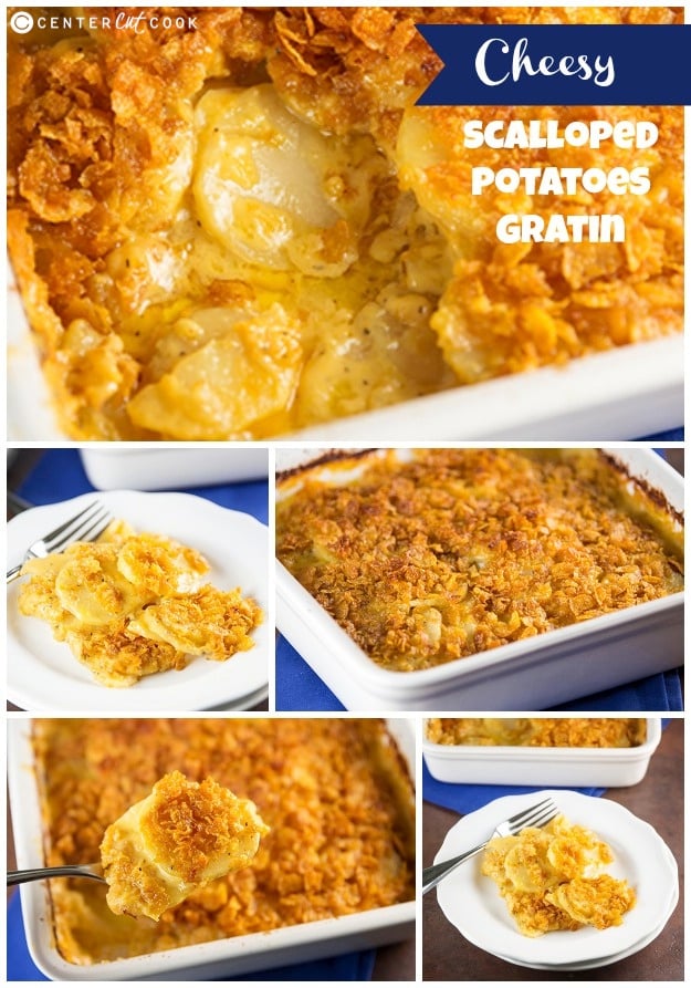 Cheesy scalloped potatoes gratin collage