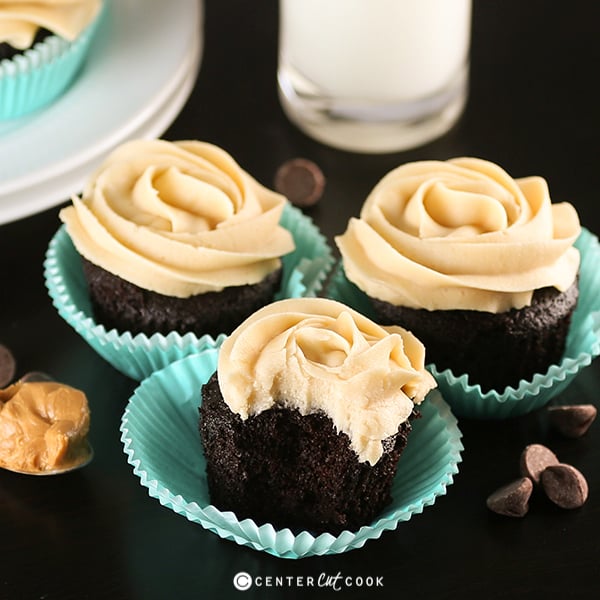 Chocolate peanut butter cupcakes fb