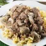 slow cooker beef stroganoff with mushrooms