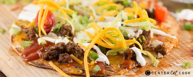 Taco flatbread pizza