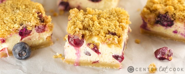 Blueberry cheesecake bars