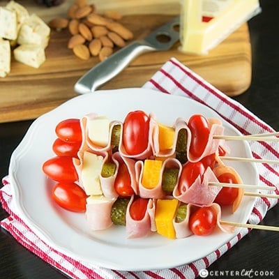 Cheddar and ham skewers 2