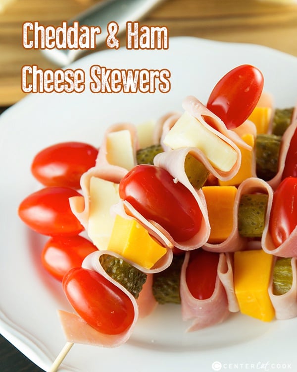 Cheddar and ham skewers 4