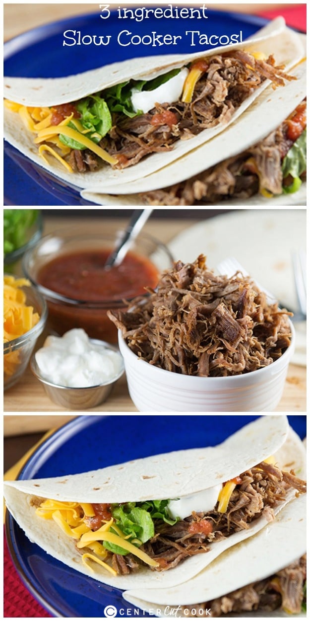 Slow cooker tacos collage