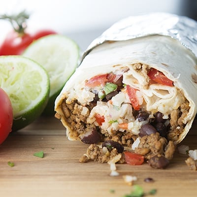 Beef and bean burrito 2