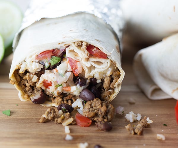 Beef and bean burrito 3