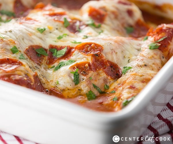Cheesy pizza chicken 6