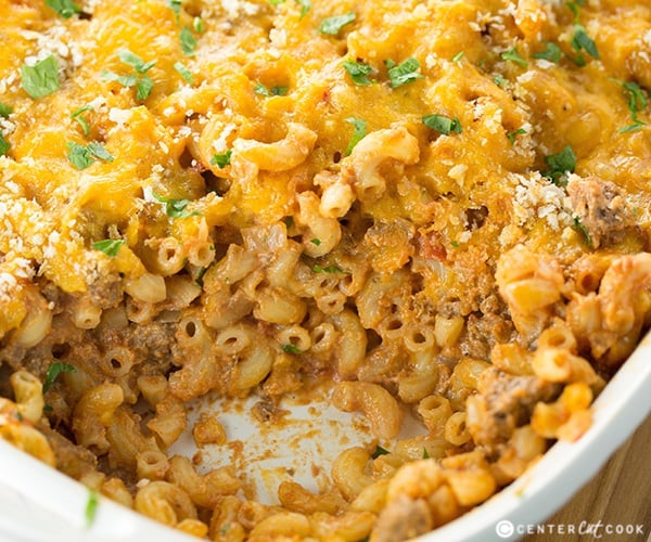 Macaroni and beef with cheese casserole 4