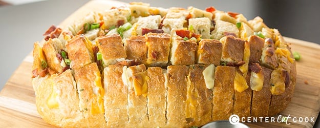 Bacon and cheese pull apart bread
