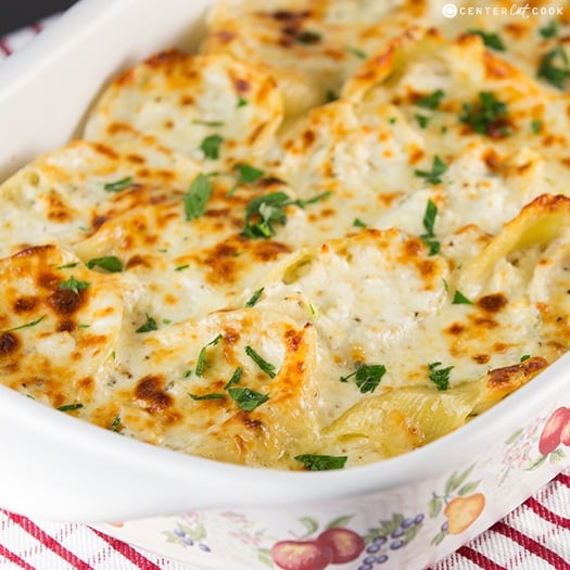 Cheesy Chicken Alfredo Stuffed Shells Recipe