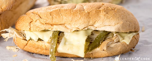 Slow cooker chicken philly sandwiches